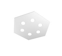 Plafoniera Moderna Esagonale Hexagon Metallo Grigio 6 Luci Led 12X6W