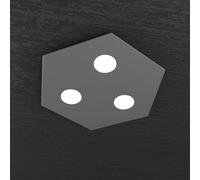 Plafoniera Moderna Esagonale Hexagon Metallo Grigio Antracite 3 Luci Led 12X3W [EEK: A++]