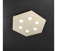 Plafoniera Moderna Esagonale Hexagon Metallo Sabbia 6 Luci Led 12X6W [EEK: A++]