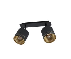 Plafoniera Moderna Esteperra 2 Luci Acciaio Nero