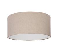 Eglo Feniglia - Lampada da soffitto a incasso, lampada rotonda per il soggiorno in lino in colori naturali e metallo nero, per soggiorno e camera da letto, attacco E27, diametro 47,5 cm