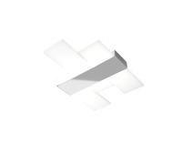 Plafoniera Moderna Flight Metallo Grigio Diffusore Acrilcico Sat. Bianco Led 30W