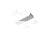 Plafoniera Moderna Flight Metallo Grigio Diffusore Acrilcico Sat. Bianco Led 30W
