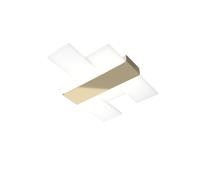 Plafoniera Moderna Flight Metallo Oro Diffusore Acrilcico Sat. Bianco Led 30W