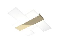 Plafoniera Moderna Flight Metallo Oro Diffusore Acrilcico Sat. Bianco Led 40W
