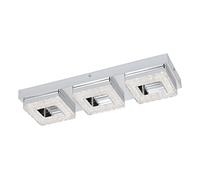 Plafoniera Moderna Fradelo Acciaio Cromo 3 Luci Led Integrato 3,5W