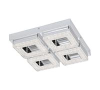 Plafoniera Moderna Fradelo Acciaio Cromo 4 Luci Led Integrato 3,5W