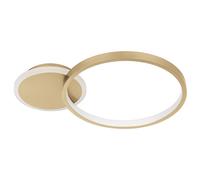 Eglo lampada da soffitto a LED Gafares, luce dimmerabile con telecomando, illuminazione da soggiorno rotonda in alluminio e acciaio in bianco e oro, luce bianco calda-bianco fredda
