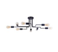Plafoniera Moderna Gilbert Metallo Nero 8 Luci