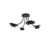Plafoniera Moderna Giunone Acciaio Nero 4 Luci Gx53 Ip20 [EEK: A++]