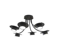 Plafoniera Moderna Giunone Acciaio Nero 6 Luci Gx53 Ip20 [EEK: A++]