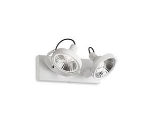 Plafoniera Moderna Glim Metallo Bianco 2X10W Gu10 3000K Luce Calda