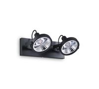 Plafoniera Moderna Glim Metallo Nero 2X10W Gu10 3000K Luce Calda