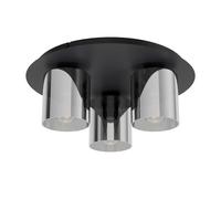 Plafoniera Moderna Gorosiba 1 Acciaio Nero 3 Luci E27 [EEK: A++]