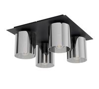 Plafoniera Moderna Gorosiba 1 Acciaio Nero 4 Luci E27 [EEK: A++]