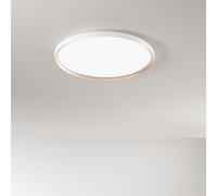 Plafoniera Moderna Halo Metallo Bianco Oro Led 45W Dimmerabile Ip20