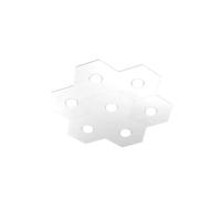Plafoniera Moderna Hexagon Metallo Bianco 7 Luci Led 12X7W