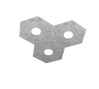 Plafoniera Moderna Hexagon Metallo Foglia Argento 3 Luci Led 12X3W