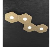 HEXAGON APPLIQUE-PLAFONIERA 4 LUCI FOGLIA ORO 1142-4L-FO