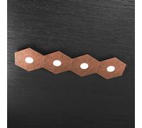 Plafoniera Moderna Hexagon Metallo Foglia Rame 4 Luci Led 12X4W