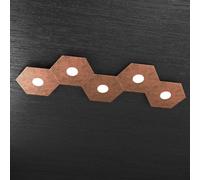 Plafoniera Moderna Hexagon Metallo Foglia Rame 5 Luci Led 12X5W [EEK: A++]