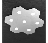 Plafoniera Moderna Hexagon Metallo Grigio 7 Luci Led 12X7W [EEK: A++]