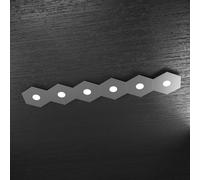 Plafoniera Moderna Hexagon Metallo Grigio Antracite 6 Luci Led 12X6W [EEK: A++]