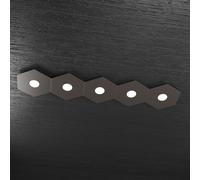 Top Light Plafoniera Hexagon 1142-5L-MA Moderna 5 luci metallo marrone LED 12x5W