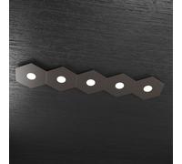 HEXAGON APPLIQUE-PLAFONIERA 5 LUCI MARRONE 1142-5L-MA