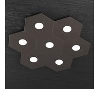 HEXAGON APPLIQUE-PLAFONIERA 7 LUCI MARRONE 1142-7L-MA