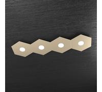 Plafoniera Moderna Hexagon Metallo Sabbia 4 Luci Led 12X4W