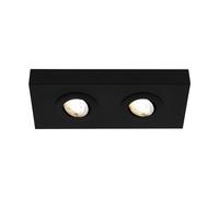 Plafoniera Moderna Hoka Metallo Nero 2 Led Integrato 4W Da 2700 A 4000K [EEK: A++]