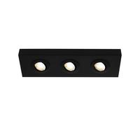 Plafoniera Moderna Hoka Metallo Nero 3 Led Integrato 4W Da 2700 A 4000K