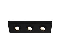 Plafoniera Moderna Hoka Metallo Nero 3 Led Integrato 4W Da 2700 A 4000K [EEK: A++]