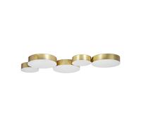 Plafoniera Moderna Illuminazione 5 Luci LED Integrate Metallo Oro Luga [EEK: A]