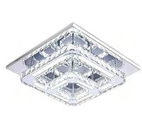 Plafoniera moderna in cristallo, 2 lampadari quadrati, luce bianca fredda, a LED, montaggio a incasso, per camera da letto, corridoio, bar, cucina, hotel, ristorante, soggiorno