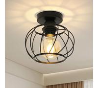 Plafoniera moderna in ferro e metallo E27, mini plafoniera semi-incasso rotonda, lampada da soffitto per camera da letto, cucina (lampadina non inclusa)