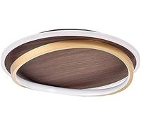 Plafoniera moderna in metallo con venature della noce, lampada da soffitto con anello dorato, striscia luminosa a LED, apparecchio di illuminazione a soffitto minimalista rotondo (Luce calda,47 cm)