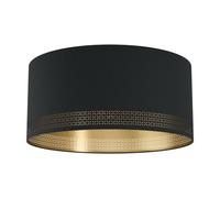 Plafoniera moderna in tessuto nero e oro 1 luce GL0448