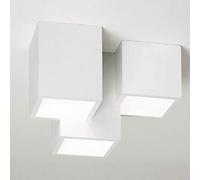 Plafoniera moderna lampada soffitto 3 cubi gesso luce LED 24W GU10 ingresso 230V