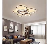 Plafoniera Moderna LED Dimmerabile Ovale Lampada Da Soffitto Per Soggiorno E Camera Con Telecomando Paralume in Acrilico Per Sala Da Pranzo, Bagno Balcone Corridoio Cucina Illuminazione,7heads