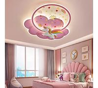 Plafoniera Moderna LED Rosa Decorativa Lampada a soffitto Camera Bambini Con Telecomando 3000K-6000K Nuvola Ombra Dimmerabile Forma Unicorno Carino Ragazzo / Ragazza Camera Illuminazione Calda