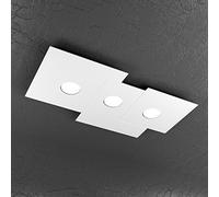 Plafoniera Moderna Rettangolare Plate Metallo Bianco 3 Luci Gx53 [EEK: A++]