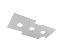Plafoniera Moderna Rettangolare Plate Metallo Grigio 3 Luci Gx53 [EEK: A++]