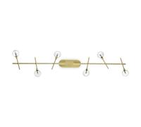 Plafoniera Moderna Maracas Metallo Ottone 6 Luci 2W 3000K Luce Calda
