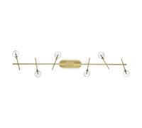 Plafoniera Moderna Maracas Metallo Ottone 6 Luci 2W 3000K Luce Calda