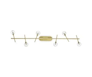 Plafoniera Moderna Maracas Metallo Ottone 6 Luci 2W 3000K Luce Calda