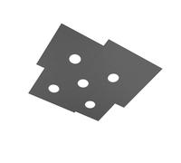 Plafoniera Moderna Plate Metallo Grigio Antracite 5 Luci Gx53