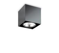 Plafoniera Moderna Mood Square Alluminio Nero 1 Luce Gu10 7W 3000K D15Cm