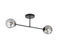 Plafoniera Moderna Morrigan 2 Luci In Acciao Nero E Sfere In Vetro Fumè [EEK: A++]